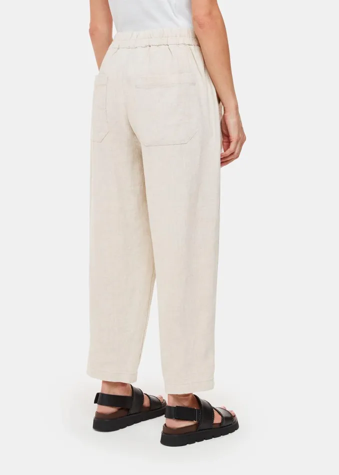 Whistles Petite Trousers and Jeans Oatmeal Petite Linen Barrel Leg Trouser 8211 Women