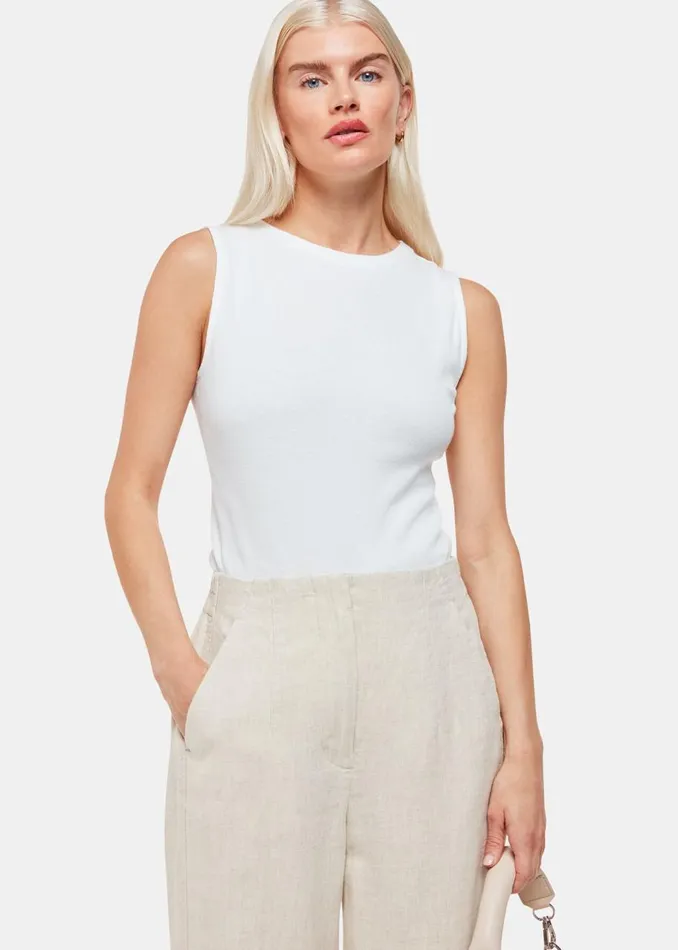 Whistles Petite Trousers and Jeans Oatmeal Petite Linen Barrel Leg Trouser 8211 Women
