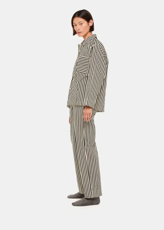 Whistles Pyjamas Black Cotton Stripe Pyjama Bottom 8211 Women
