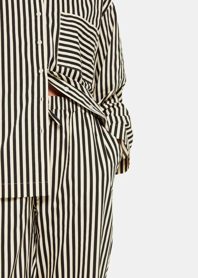 Whistles Pyjamas Black Cotton Stripe Pyjama Bottom 8211 Women