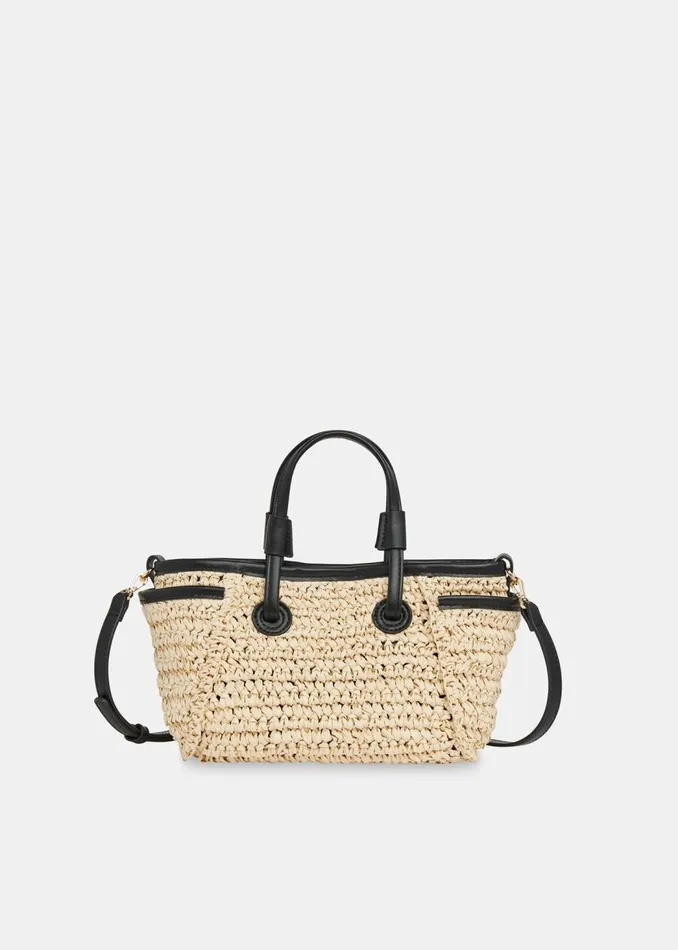 Whistles Shoulder Bags and Tote Bags Neutral Aylin Mini Straw Tote Bag 8211 Women