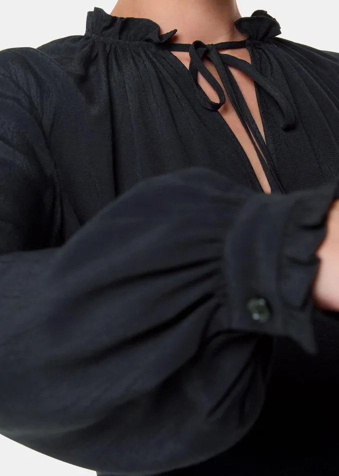 Whistles Tops Black Paige Tie Neck Blouse 8211 Women