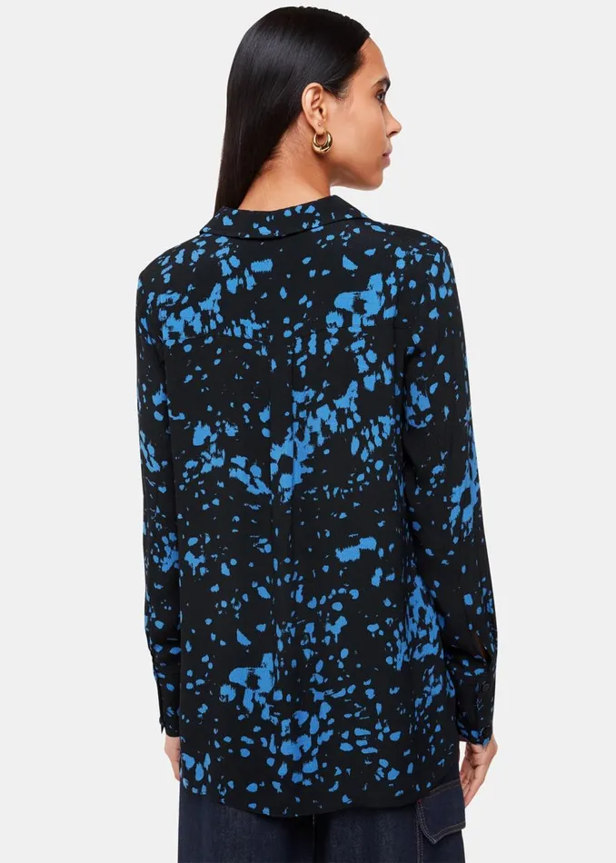 Whistles Tops Black Smudged Spot Print Shirt 8211 Women