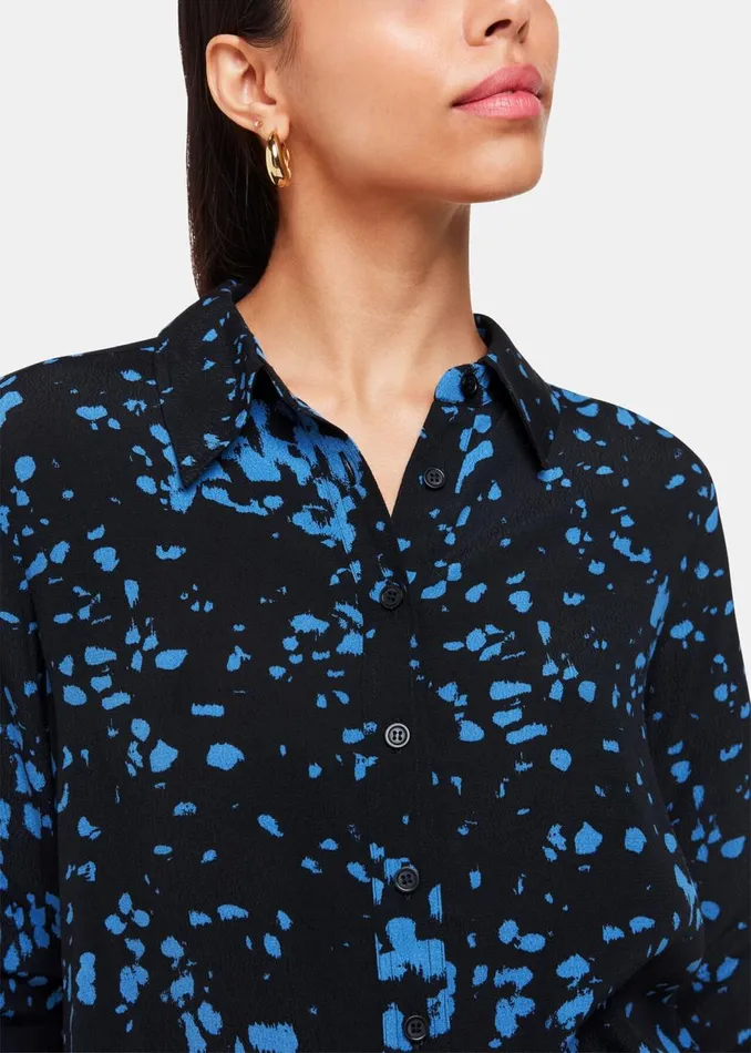 Whistles Tops Black Smudged Spot Print Shirt 8211 Women