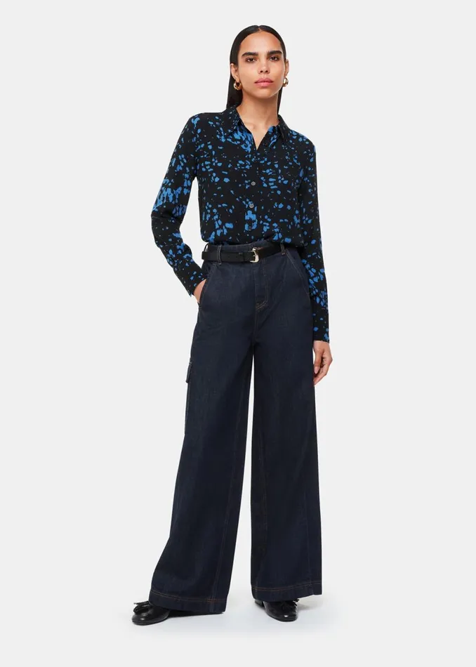Whistles Tops Black Smudged Spot Print Shirt 8211 Women