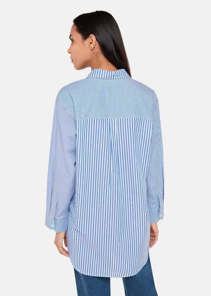 Whistles Tops Blue Millie Stripe Oversized Shirt 8211 Women
