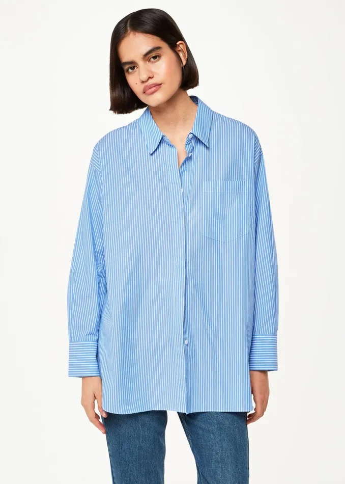 Whistles Tops Blue Stripe Oversized Shirt 8211 Women