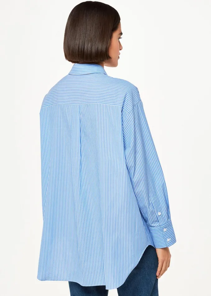 Whistles Tops Blue Stripe Oversized Shirt 8211 Women