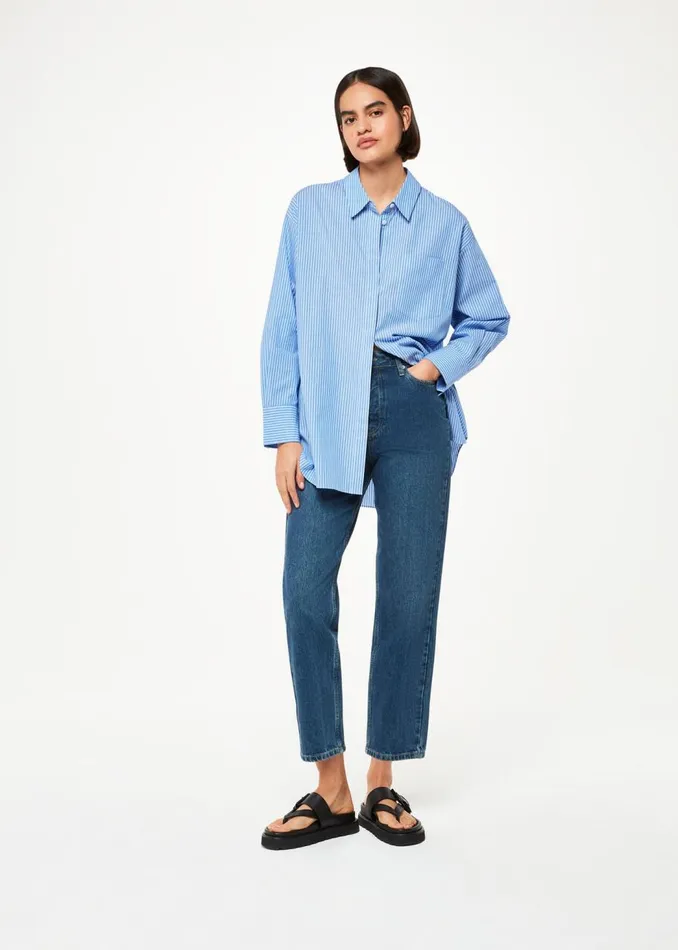 Whistles Tops Blue Stripe Oversized Shirt 8211 Women
