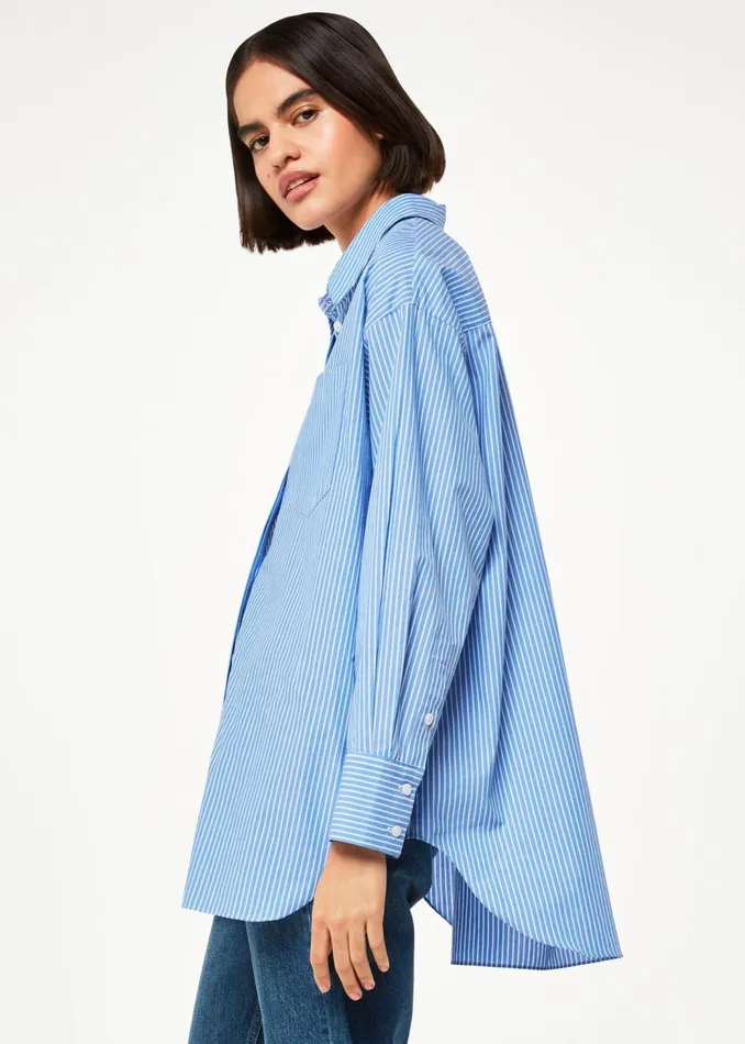 Whistles Tops Blue Stripe Oversized Shirt 8211 Women