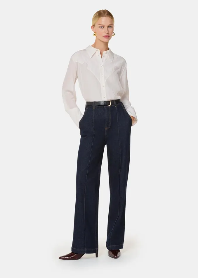 Whistles Tops Ivory Orla Western Detail Shirt 8211 Women