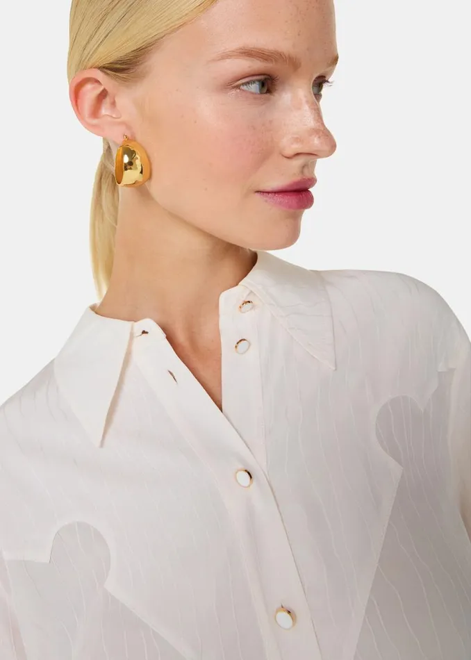 Whistles Tops Ivory Orla Western Detail Shirt 8211 Women