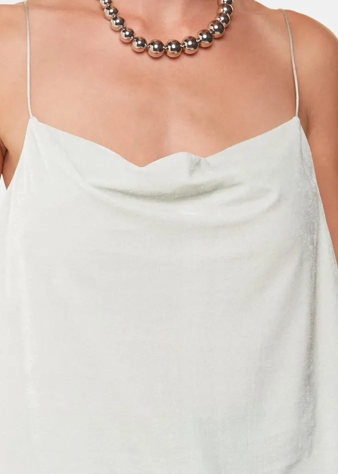 Whistles Tops Silver Velvet Cowl Neck Cami Top 8211 Women