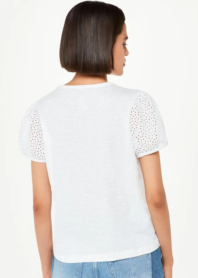 Whistles Tops White Broderie Puff Sleeve TShirt 8211 Women