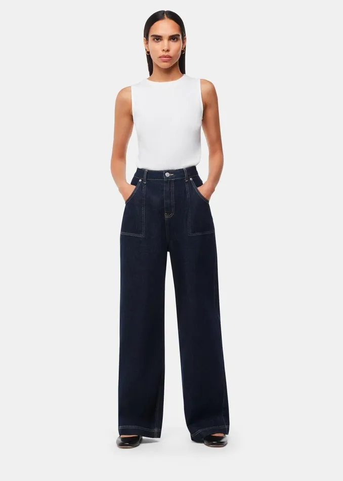 Whistles Trousers Dark Denim Authentic Raya Straight Jean 8211 Women