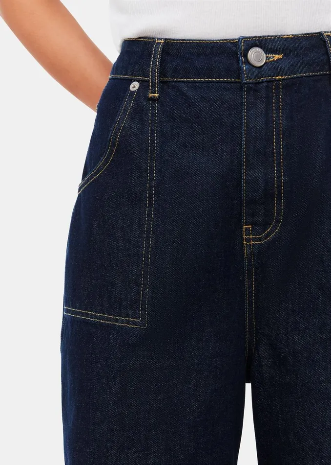Whistles Trousers Dark Denim Authentic Raya Straight Jean 8211 Women