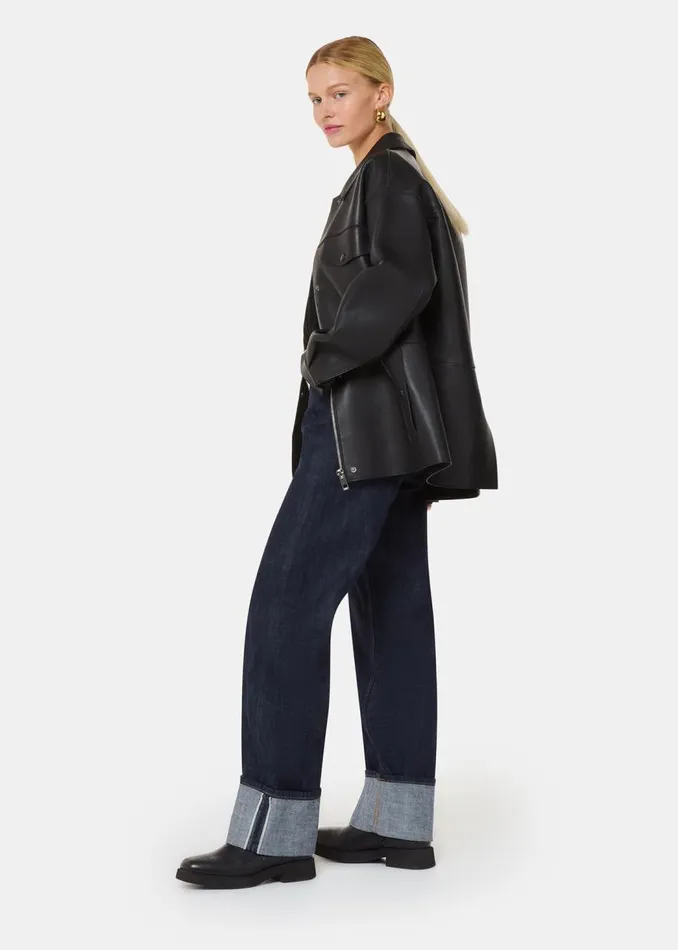 Whistles Trousers Dark Denim Turn Up Selvedge Jean 8211 Women