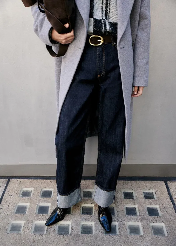 Whistles Trousers Dark Denim Turn Up Selvedge Jean 8211 Women