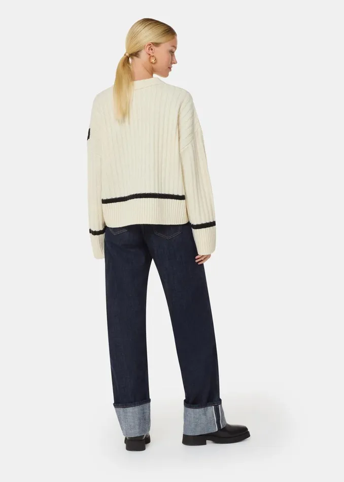 Whistles Trousers Dark Denim Turn Up Selvedge Jean 8211 Women