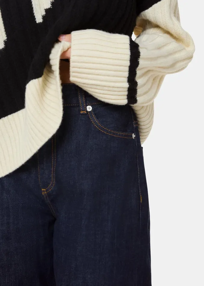 Whistles Trousers Dark Denim Turn Up Selvedge Jean 8211 Women