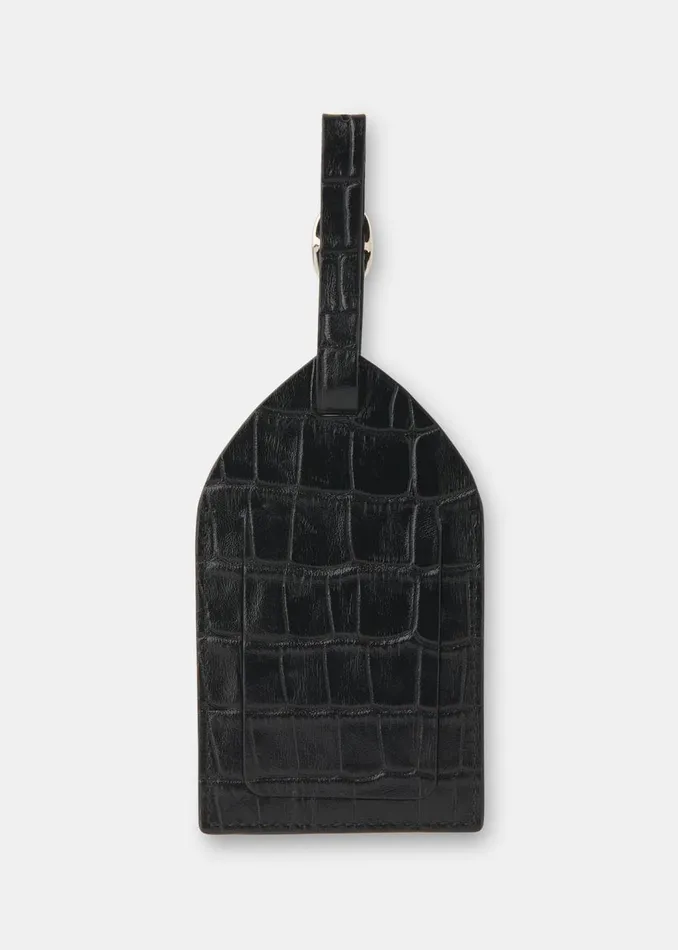 Whistles Wallets and Cardholders Black Shiny Croc Luggage Tag 8211 Women