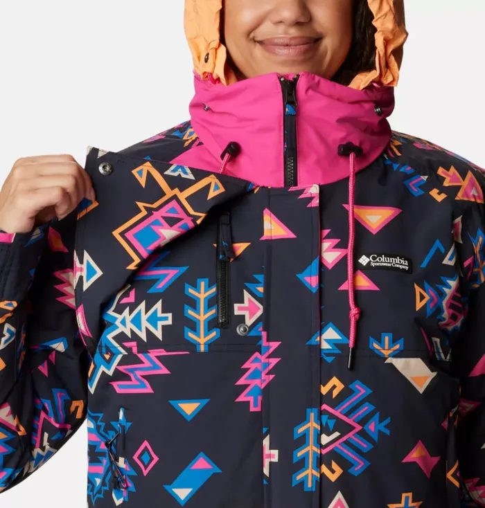 Wintertrainer Interchange Jacket Black Woven Nature Print Fuchsia Fizz Womens Columbia Sportswear 3in1 Interchange Wintertrainer Interchange Jacket Black Woven Nature Print Fuchsia Fizz Womens Columbia Sportswear 3in1 Interchange