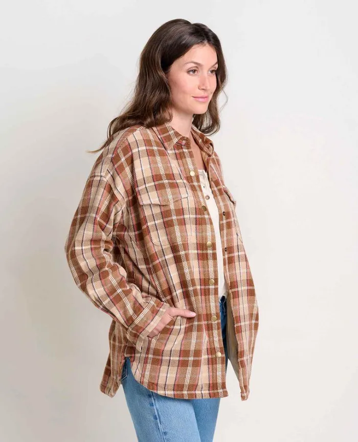 Women039s Conifer Shirt Jacket ToadandCo Chai Plaid Toad and Co Jackets Vests and Layers