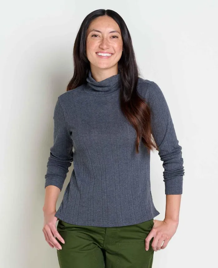 Women039s Foothill Pointelle Long Sleeve Turtleneck ToadandCo Soot Toad and Co Tops and TShirts Women039s Foothill Pointelle Long Sleeve Turtleneck ToadandCo Soot Toad and Co Tops and TShirts