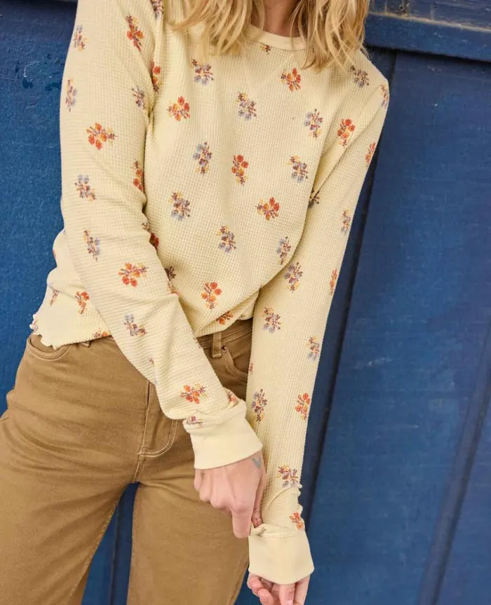 Women039s Foothill Waffle Knit Thermal Crew ToadandCo Barley Floral Print Toad and Co Tees Buy 3 Get 20 Off Women039s Foothill Waffle Knit Thermal Crew ToadandCo Barley Floral Print Toad and Co Tees Buy 3 Get 20 Off