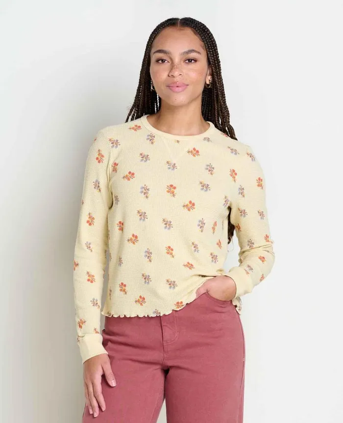 Women039s Foothill Waffle Knit Thermal Crew ToadandCo Barley Floral Print Toad and Co Tees Buy 3 Get 20 Off