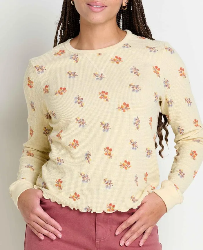 Women039s Foothill Waffle Knit Thermal Crew ToadandCo Barley Floral Print Toad and Co Tees Buy 3 Get 20 Off