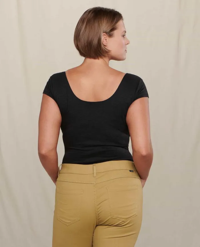 Women039s Gemma Short Sleeve Bodysuit Black Toad and Co Tops and TShirts