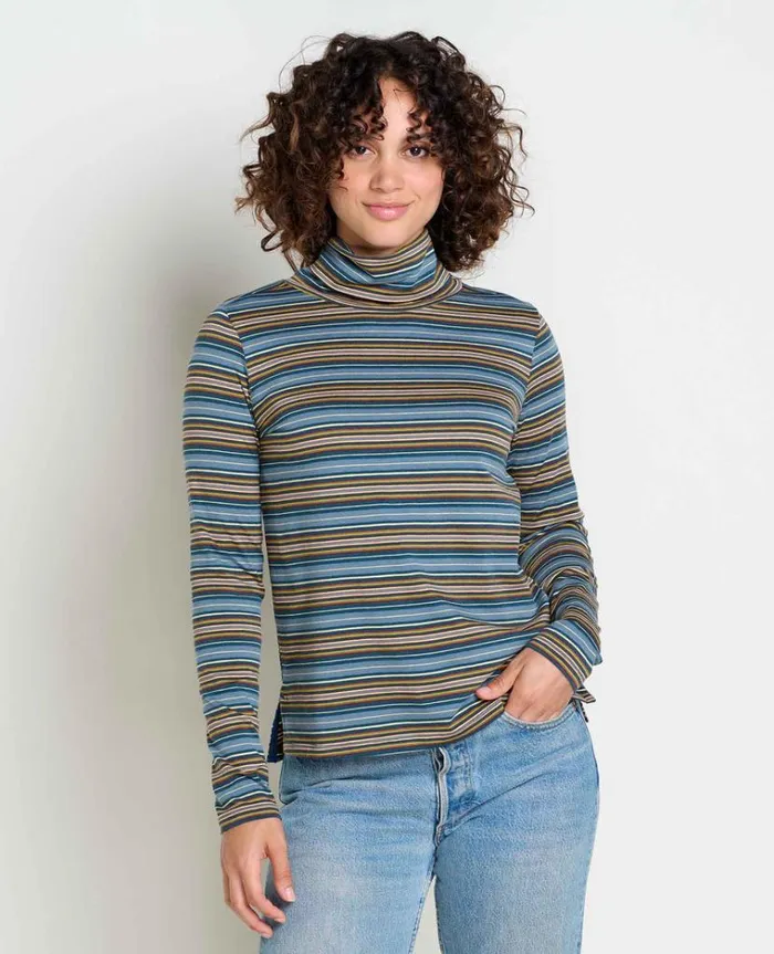 Women039s Maisey Long Sleeve TNeck ToadandCo North Shore Stripe Toad and Co Tops and TShirts