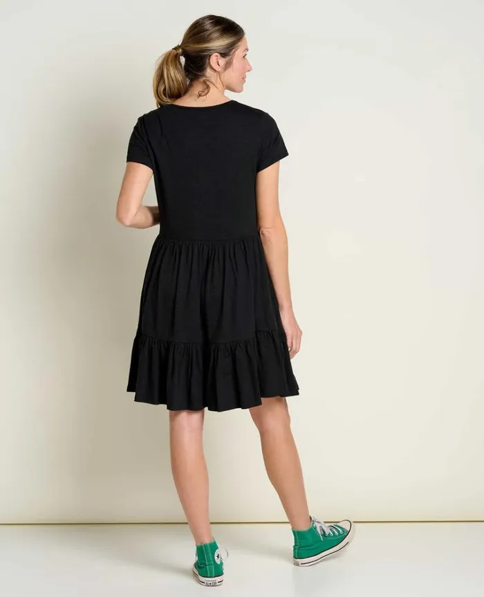 Women039s Marley Tiered Short Sleeve Dress ToadandCo Black Toad and Co Dresses