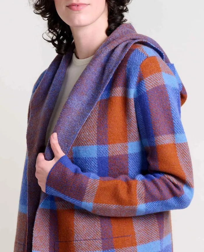Women039s Merino Wool Heartfelt Hoodie Eco Friendly Sweater ToadandCo Umber Plaid Toad and Co Sweaters
