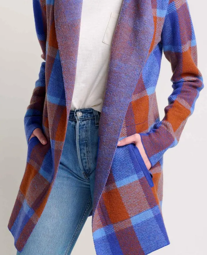 Women039s Merino Wool Heartfelt Hoodie Eco Friendly Sweater ToadandCo Umber Plaid Toad and Co Sweaters