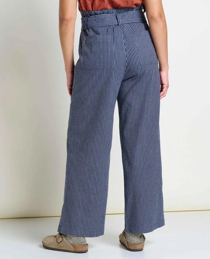 Women039s Tarn Wide Leg Trouser Pant ToadandCo Navy Railroad Stripe Toad and Co Pants