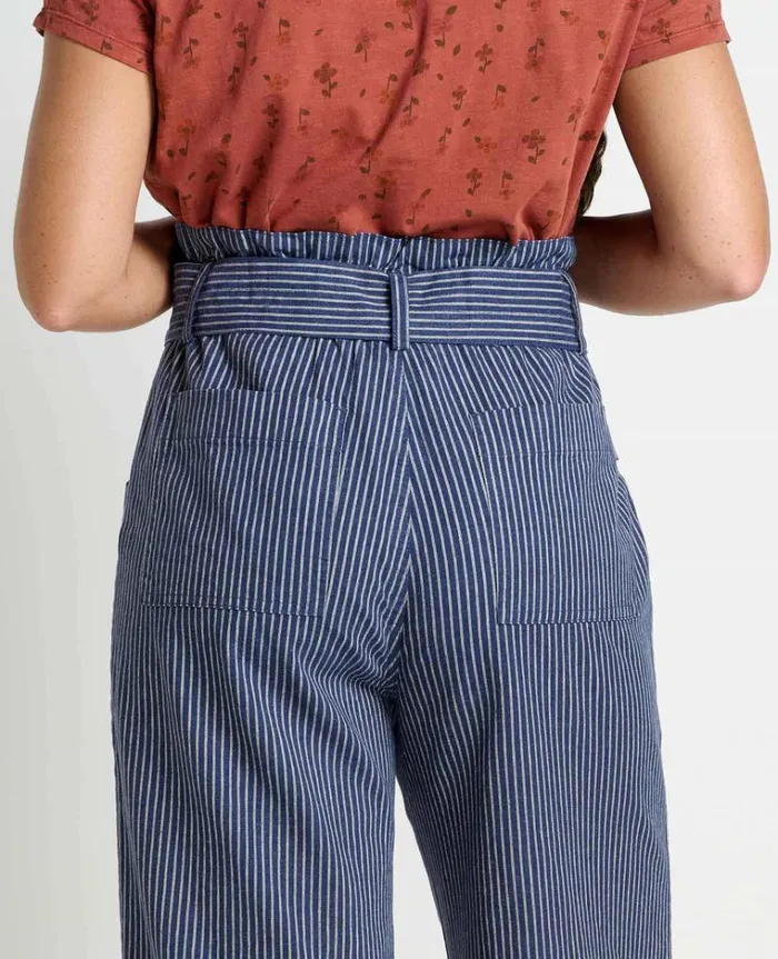 Women039s Tarn Wide Leg Trouser Pant ToadandCo Navy Railroad Stripe Toad and Co Pants