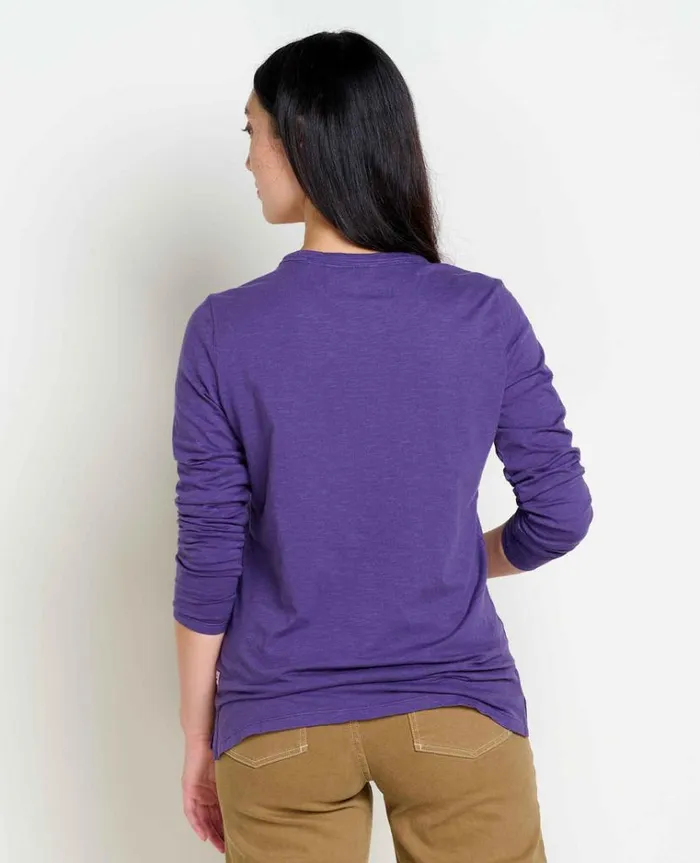 Women039s Women039s Primo Long Sleeve Crew Organic Cotton Shirt By ToadandCo Blackcurrant Toad and Co Tees Buy 3 Get 20 Off