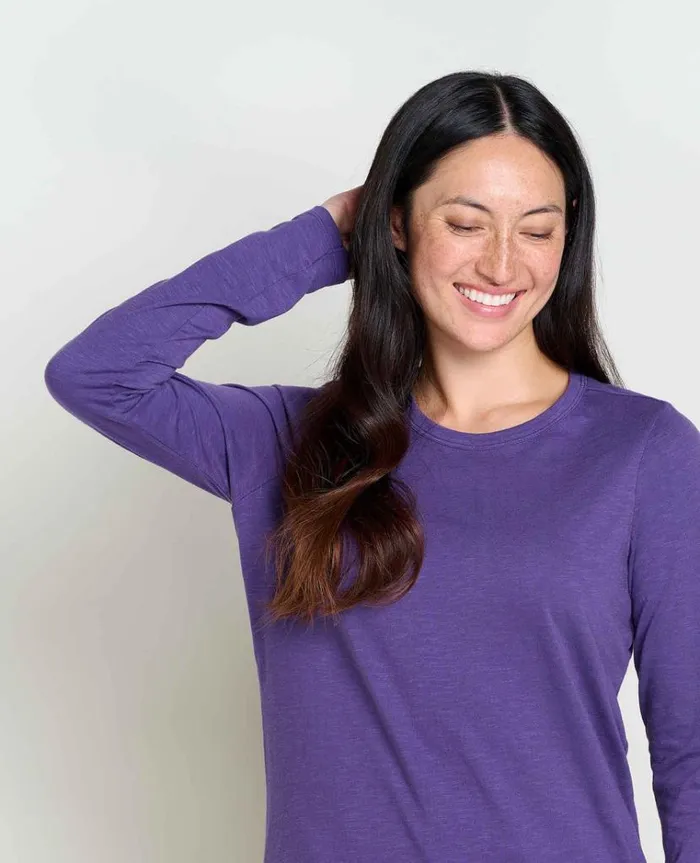 Women039s Women039s Primo Long Sleeve Crew Organic Cotton Shirt By ToadandCo Blackcurrant Toad and Co Tees Buy 3 Get 20 Off