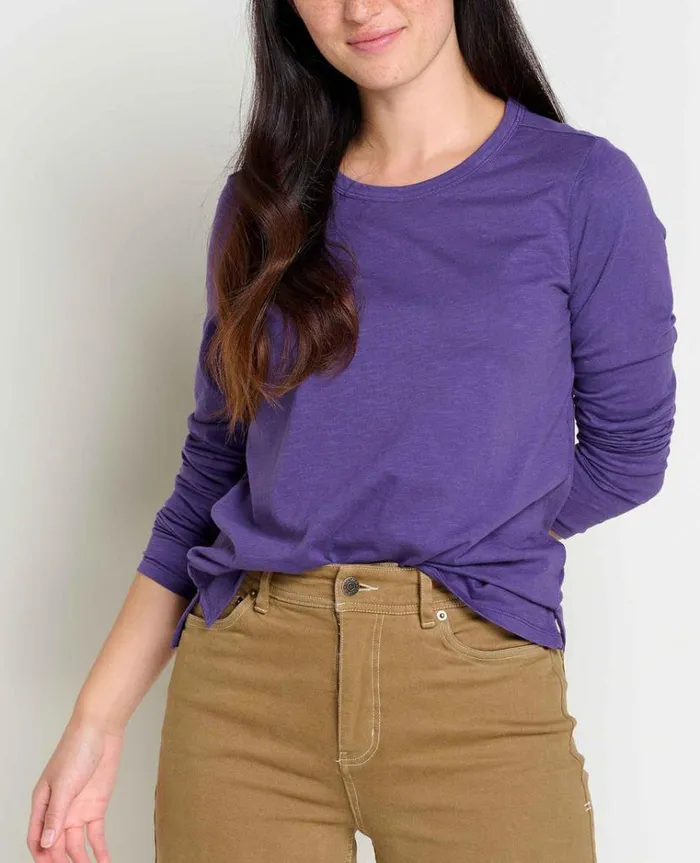 Women039s Women039s Primo Long Sleeve Crew Organic Cotton Shirt By ToadandCo Blackcurrant Toad and Co Tees Buy 3 Get 20 Off