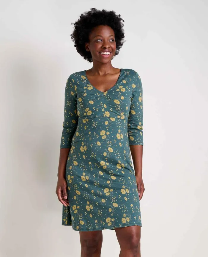Women039s Women039s Rosalinda Dress With Pocket Organic Cotton And Tencel Dress By ToadandCo Mantis Cluster Print Toad and Co Dresses Women039s Women039s Rosalinda Dress With Pocket Organic Cotton And Tencel Dress By ToadandCo Mantis Cluster Print Toad and Co Dresses