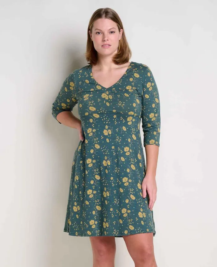 Women039s Women039s Rosalinda Dress With Pocket Organic Cotton And Tencel Dress By ToadandCo Mantis Cluster Print Toad and Co Dresses