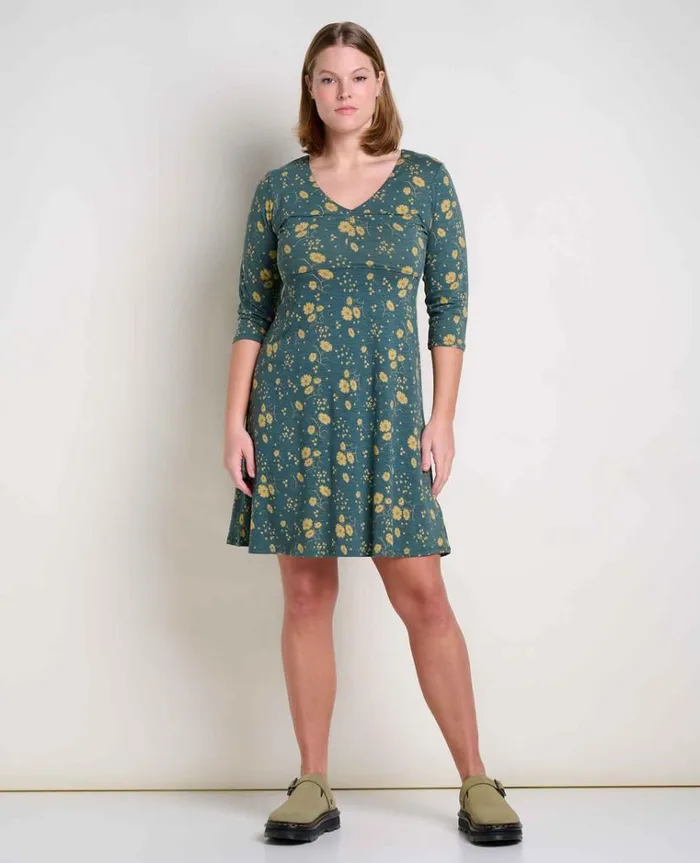 Women039s Women039s Rosalinda Dress With Pocket Organic Cotton And Tencel Dress By ToadandCo Mantis Cluster Print Toad and Co Dresses