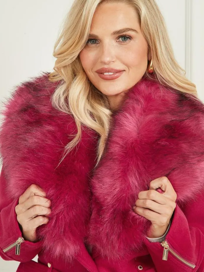 Women Alice WoolBlend Coat Viva Pink Marciano Jackets Women Alice WoolBlend Coat Viva Pink Marciano Jackets