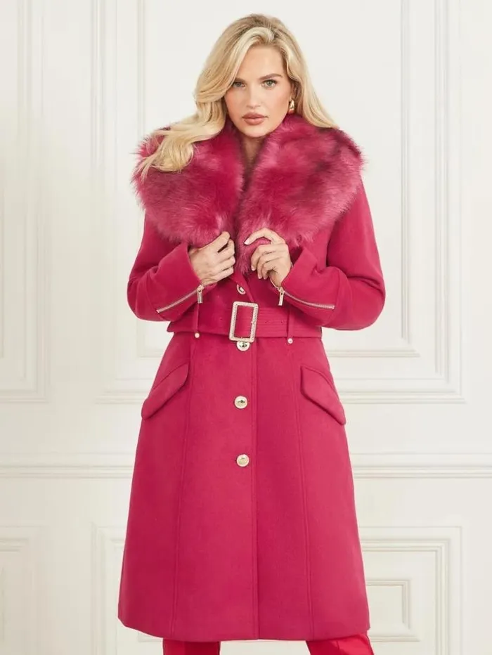 Women Alice WoolBlend Coat Viva Pink Marciano Jackets Women Alice WoolBlend Coat Viva Pink Marciano Jackets