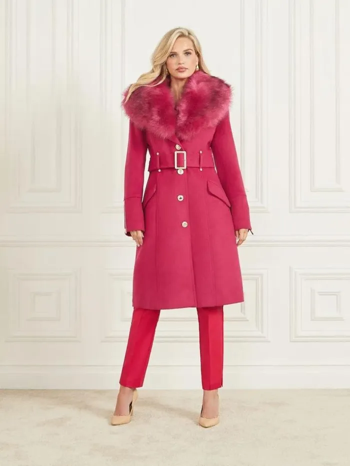 Women Alice WoolBlend Coat Viva Pink Marciano Jackets Women Alice WoolBlend Coat Viva Pink Marciano Jackets