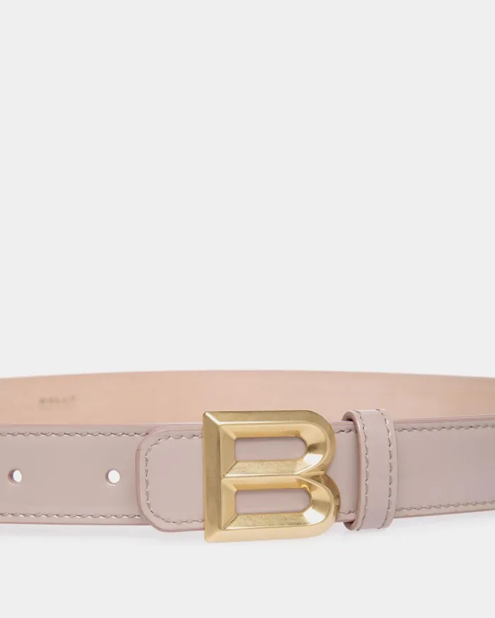 Women B Bold 25mm Belt In Light Beige Patent Leather Bally Belts