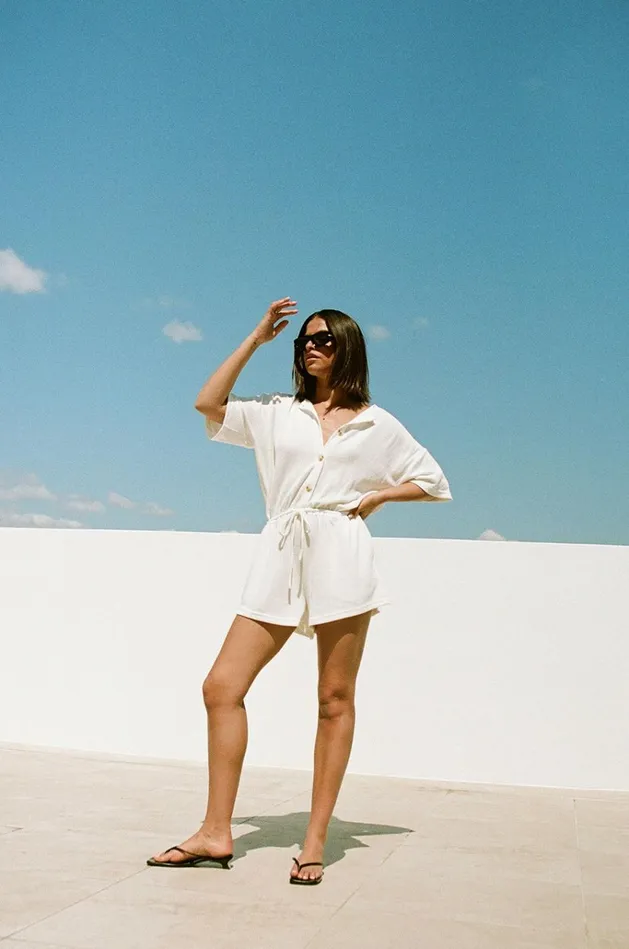 Women Back In SABO SKIRT Juniper Playsuit 8211 White