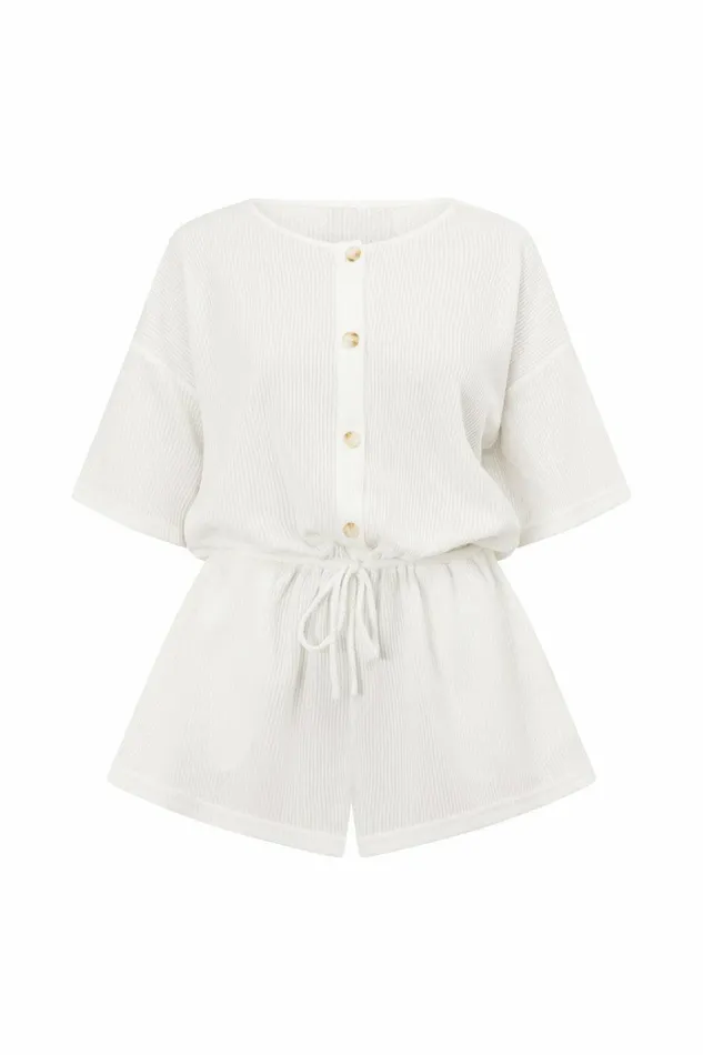 Women Back In SABO SKIRT Juniper Playsuit 8211 White